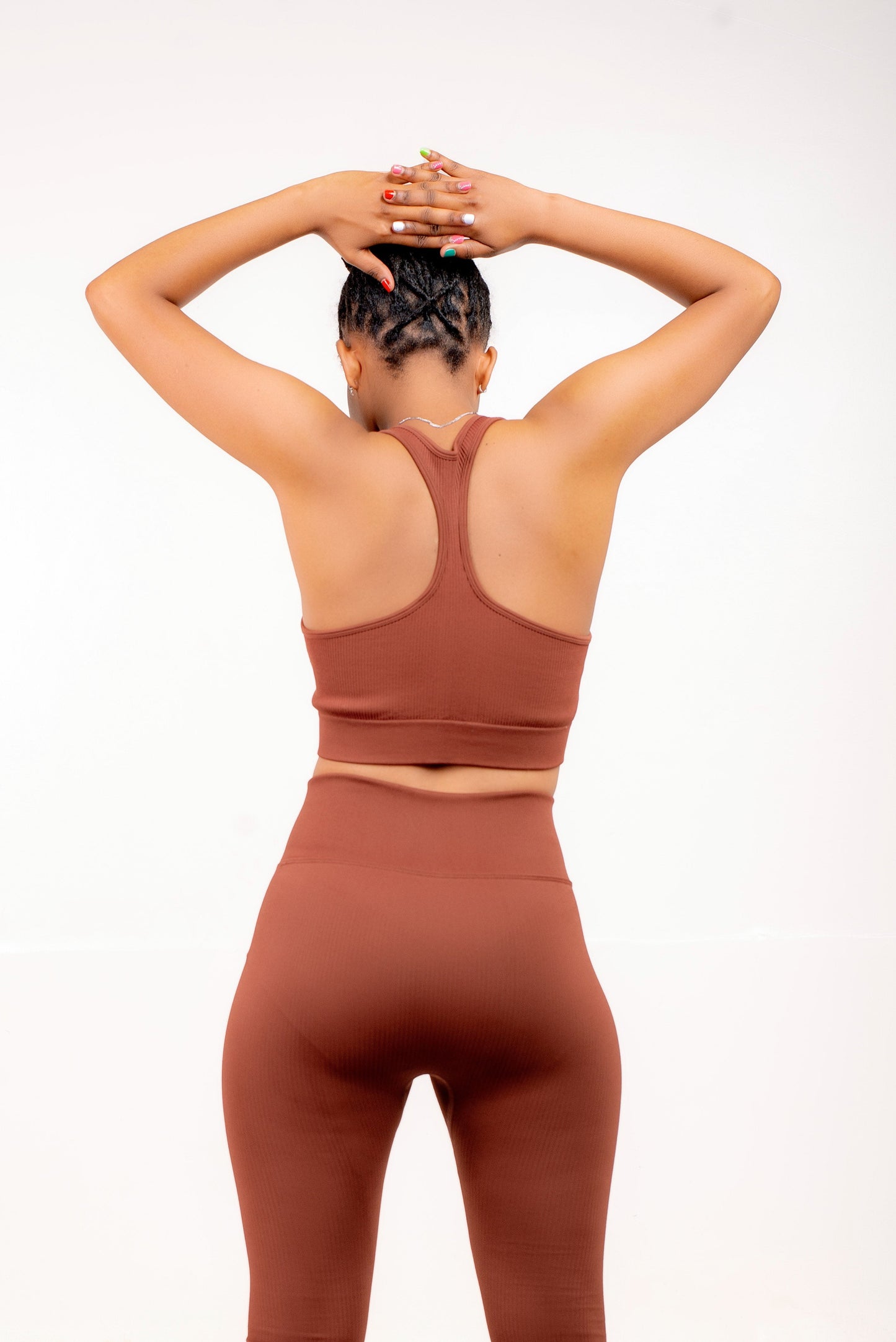 VitalFlex Ribbed Zip Tank - Brown