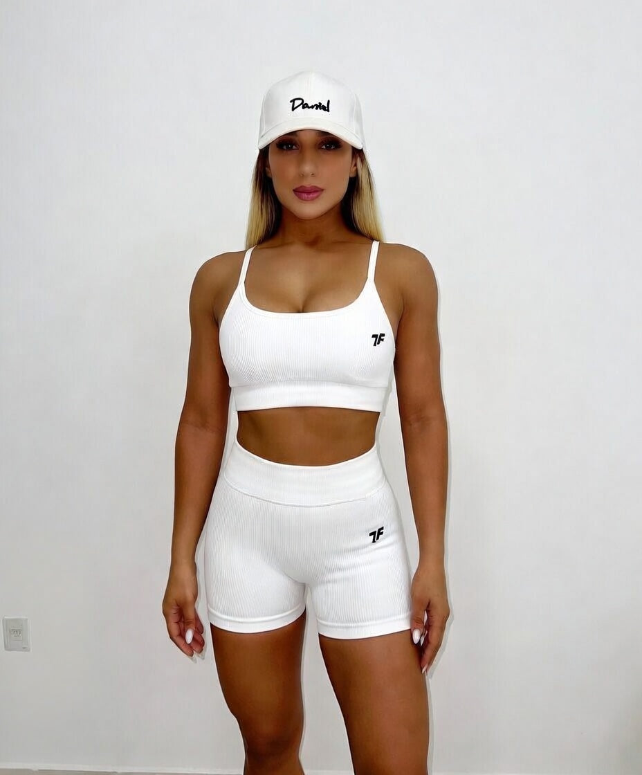 VitalFlex Ribbed Bra - White