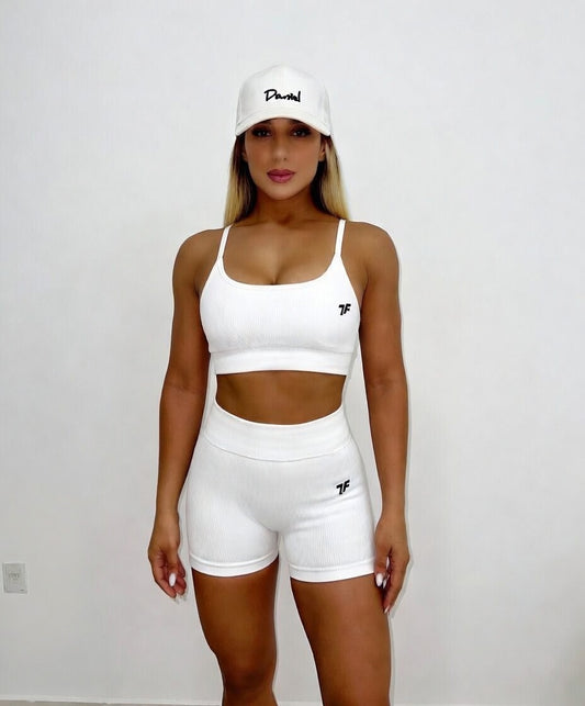 VitalFlex Ribbed Bra - White