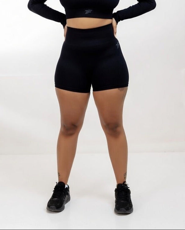 VitalFlex Ribbed Shorts - Black